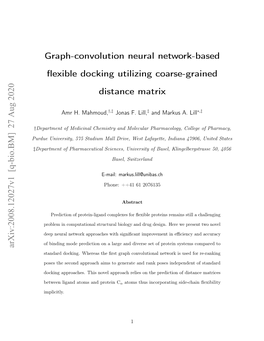 Graph-Convolution Neural Network-Based Flexible Docking Utilizing Coarse-Grained Distance Matrix Arxiv:2008.12027V1 [Q-Bio.BM]