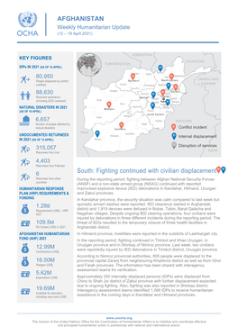 AFGHANISTAN South: Fighting Continued with Civilian Displacement