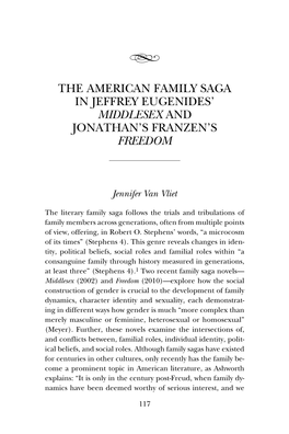 The American Family Saga in Jeffrey Eugenides' Middlesex And