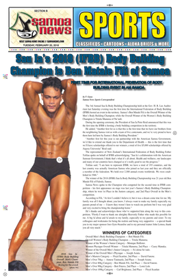Body Building Champion Is Ben Matale Fili of Samoa