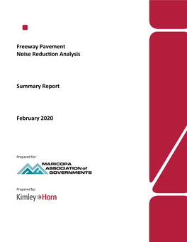 Freeway Pavement Noise Reduction Summary Report