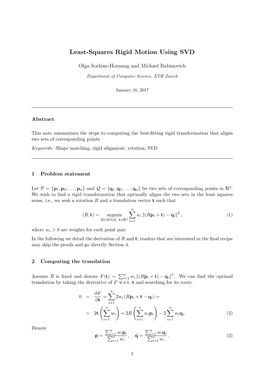 Least-Squares Rigid Motion Using SVD