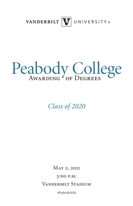 Peabody Class of 2020 Ceremony Program