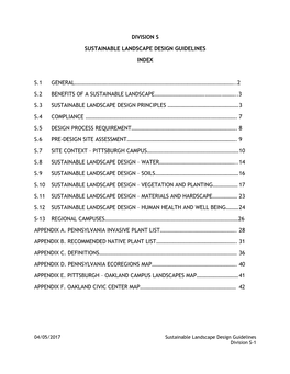 Division S Sustainable Landscape Design Guidelines