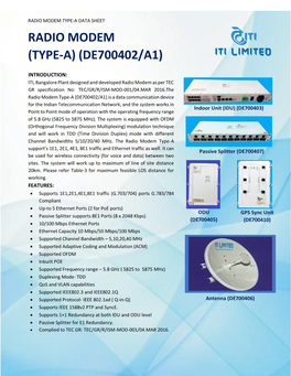 Radio Modem (Type-A) (De700402/A1)