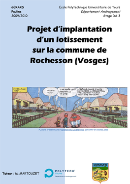 Projet D'implantation D'un Lotissement Sur La Commune De Rochesson