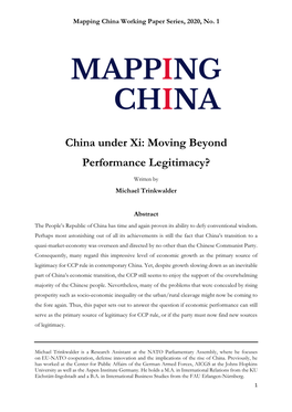 China Under Xi: Moving Beyond Performance Legitimacy?