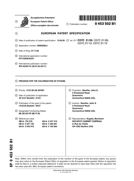 Process for the Chlorination of Ethane