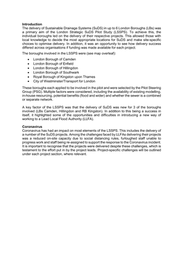 Suds) in up to 6 London Boroughs (Lbs) Was a Primary Aim of the London Strategic Suds Pilot Study (LSSPS