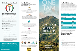 Is Mt. Tam at Peak Health? How Can I Help? Mt