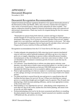 Appendix C: Revegetation Recommendations