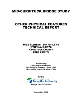 Mid-Currituck Bridge Study Other Physcial Features Technical Report