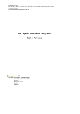 The Proposed Able Marine Energy Park Book of Reference
