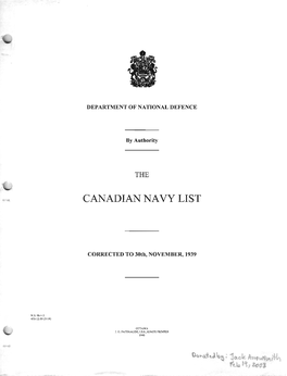 Canadian Navy List