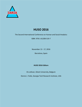 HUSO 2016 Proceedings