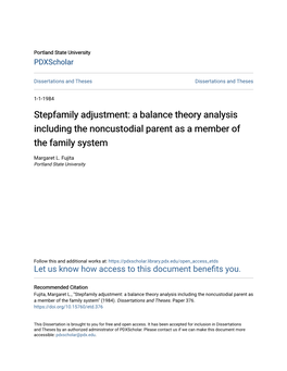 A Balance Theory Analysis Including the Noncustodial Parent As a Member of the Family System