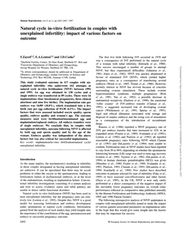 Natural Cycle In-Vitro Fertilization in Couples with Unexplained Infertility: Impact of Various Factors on Outcome