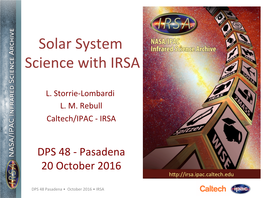 Solar System Science with IRSA