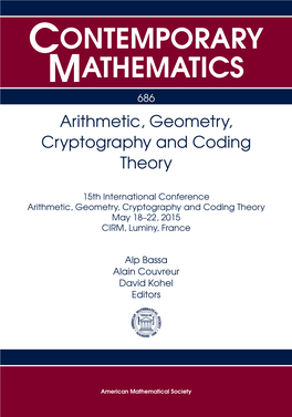 Arithmetic, Geometry, Cryptography and Coding Theory