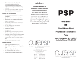 What Every SLP Should Know About Progressive Supranuclear Palsy