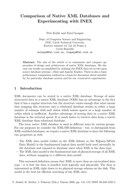 Comparison of Native XML Databases and Experimenting with INEX