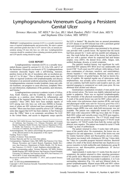 Lymphogranuloma Venereum Causing a Persistent Genital Ulcer