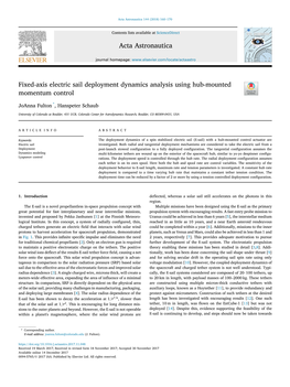 Fixed-Axis Electric Sail Deployment Dynamics Analysis Using Hub-Mounted Momentum Control