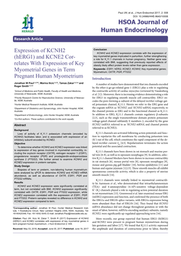 Expression of KCNH2 (Herg1) and KCNE2 Cor- Relates With