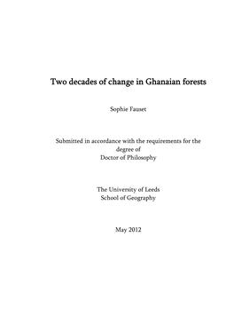 Two Decades of Change in Ghanaian Forests