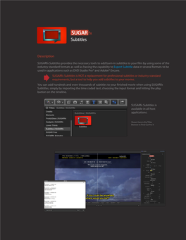 Exporting Subtitle Data to Another Format. Workflow