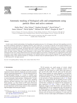 Automatic Tracking of Biological Cells and Compartments Using Particle Filters and Active Contours