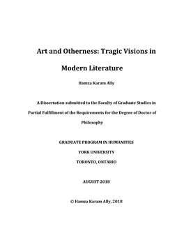 Art and Otherness: Tragic Visions In