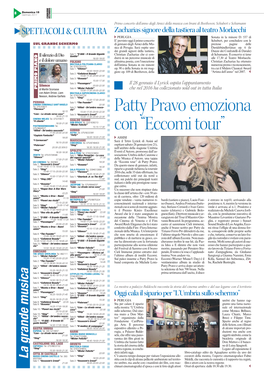 Patty Pravo Emoziona Con “Eccomi Tour”