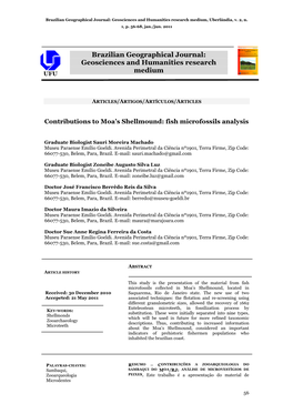 Brazilian Geographical Journal: Geosciences and Humanities Research Medium, Uberlândia, V