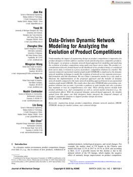 Data-Driven Dynamic Network Modeling for Analyzing the Evolution of Product Competitions