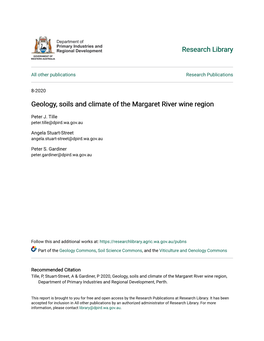 Geology, Soils and Climate of the Margaret River Wine Region