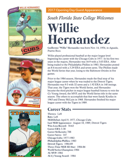 Hernandez Guillermo “Willie” Hernandez Was Born Nov