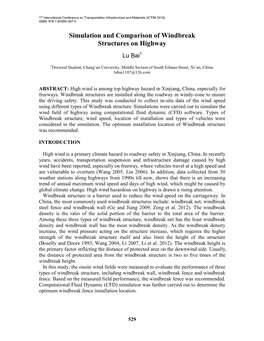 Simulation and Comparison of Windbreak Structures on Highway