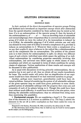 Splitting Endomorphisms