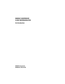 Energy-Dispersive X-Ray Microanalysis