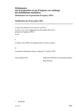 Ordonnance Sur La Protection En Cas D'urgence Au