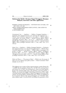 Sulaiman Bin Takrib V Kerajaan Negeri Terengganu (Kerajaan a Malaysia, Intervener) and Other Applications