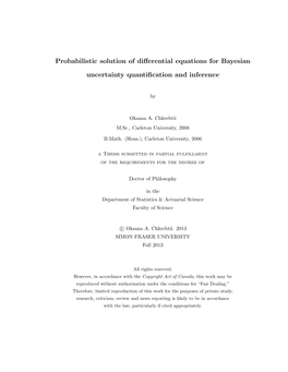 Probabilistic Solution of Differential Equations 38