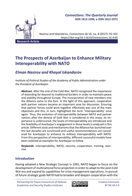 The Prospects of Azerbaijan to Enhance Military Interoperability with NATO