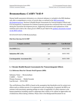 Methyl Bromide Last Revised — 09/26/1988