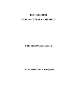 BRITISH-IRISH PARLIAMENTARY ASSEMBLY Fifty-Fifth Plenary