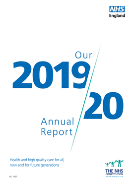 NHS England: Annual Report and Accounts 2019/20