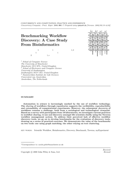 BENCHMARKING WORKFLOW DISCOVERY 3 the Workﬂow Literature