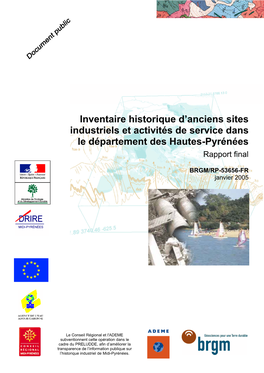 Inventaire Historique D'anciens Sites Industriels Et Activités De Service Dans Le Département Des Hautes-Pyrénées