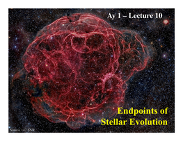 Endpoints of Stellar Evolution